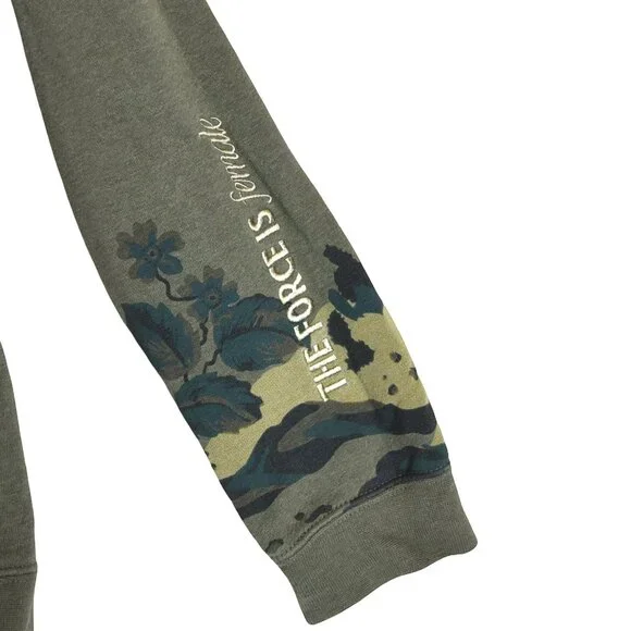 Nike Camo Floral “The Force is Female” Hoodie Size XS Green Black Print Logo Pul - Picture 4 of 7